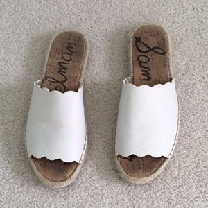 Leather slide sandals